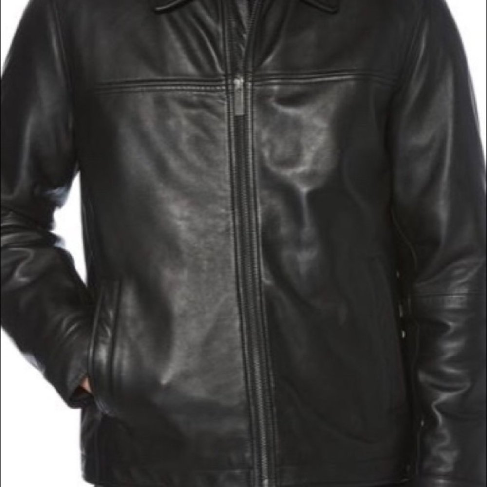 Perry Ellis Classic Leather Jacket